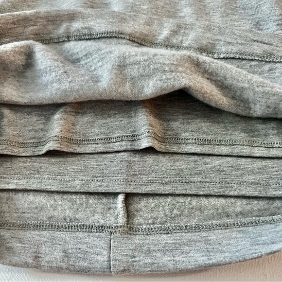 Bailey44 Long Sleeve Heather Gray Fleece Sweatshirt Dress with Gathered Waist - Picture 2 of 9